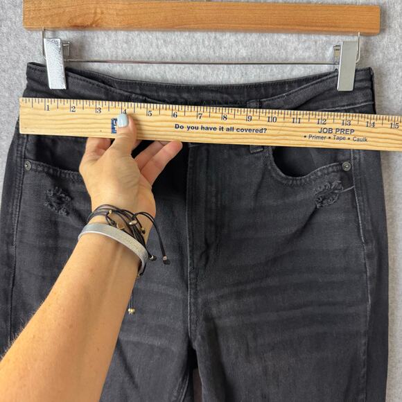 American Eagle Jeans Women’s Size 4 Tall Black High Rise Boho Distressed Grunge - Picture 6 of 14